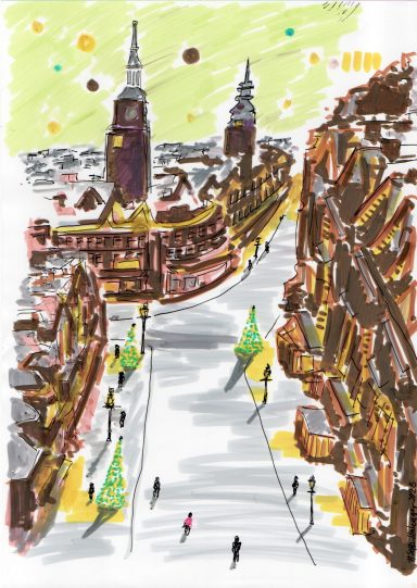 Winterliche Stadtansicht 